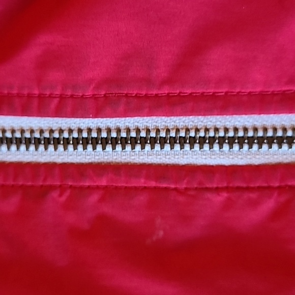 Red hooded lined zip up windbreaker jacket - Picture 4 of 5